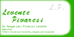 levente pivarcsi business card